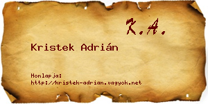 Kristek Adrián névjegykártya