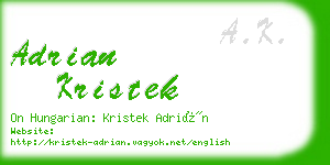 adrian kristek business card